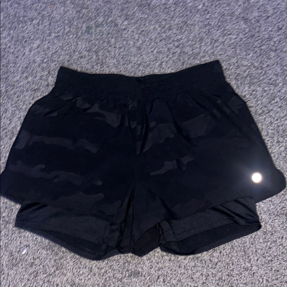 RBX Black Camo Athletic Shorts with Elastic Waistband